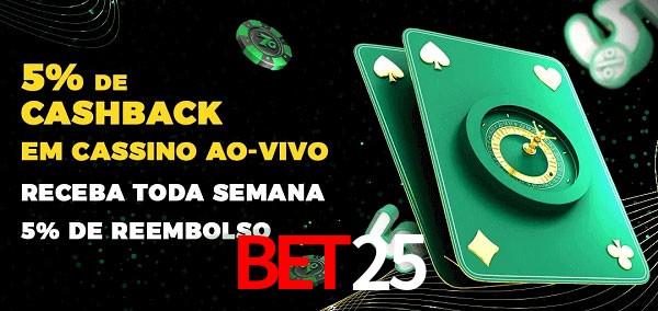 Promoções do cassino ao Vivo bet25